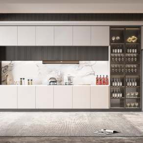 现代橱柜组合3D模型下载